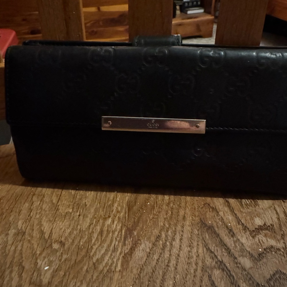 Gucci Black Leather Clutch